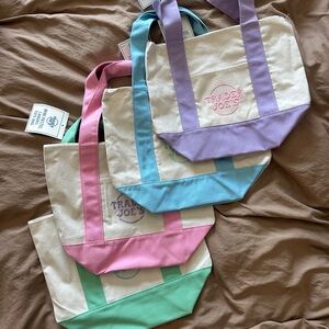 Trader Joe's Colorful Canvas Tote Bag Set